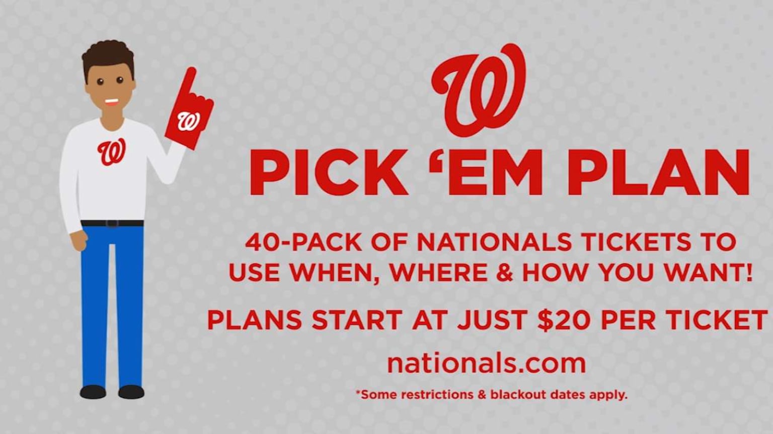 Nats 40Ticket Pick 'Em Plan 03/13/2018 Washington Nationals