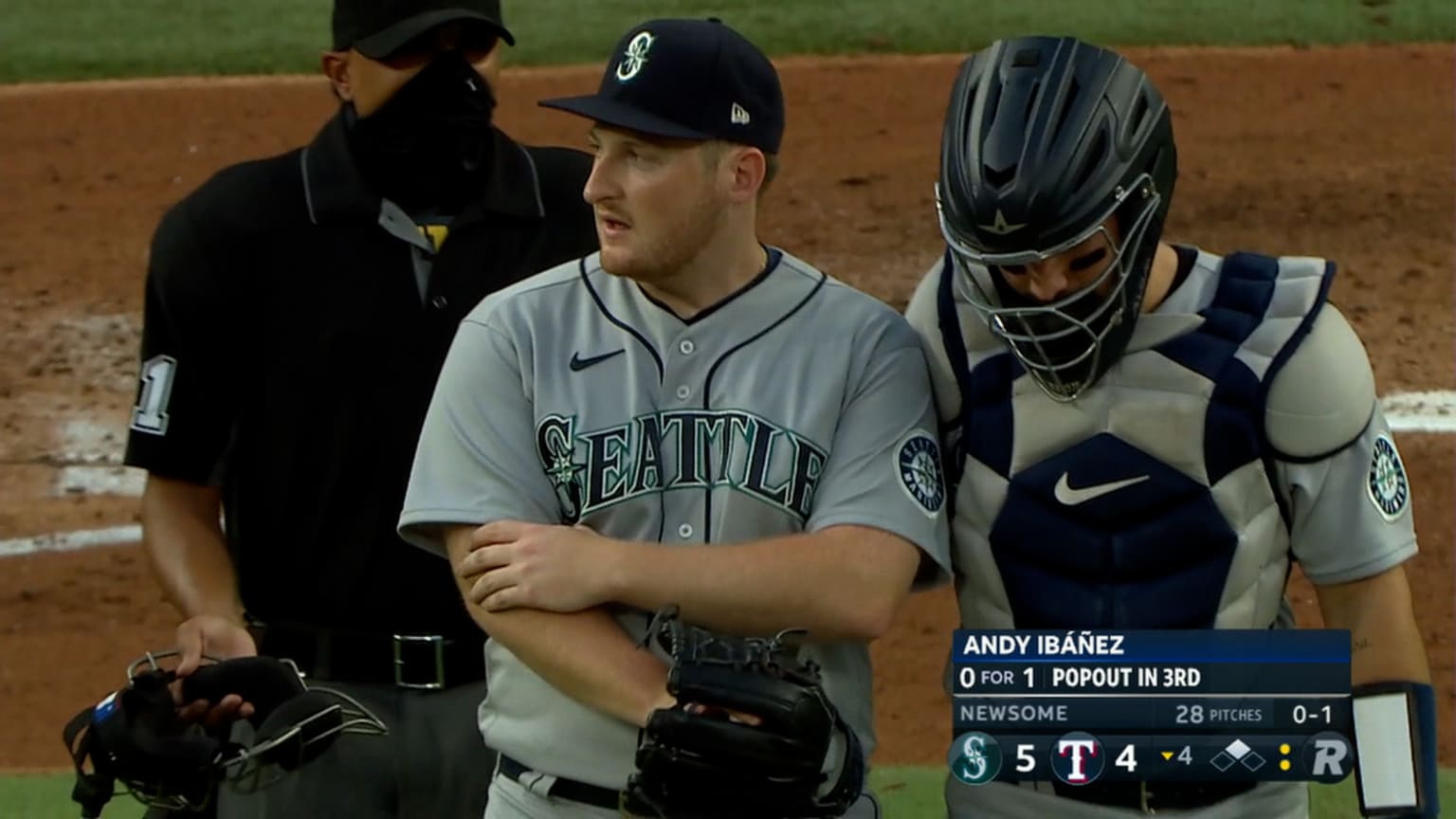 Ljay Newsome exits in the 4th 05/08/2021 Seattle Mariners