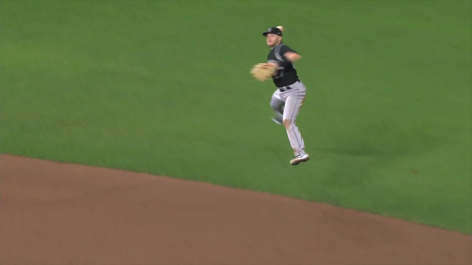 Trevor Story's leaping throw 09/23/2020 Oakland Athletics