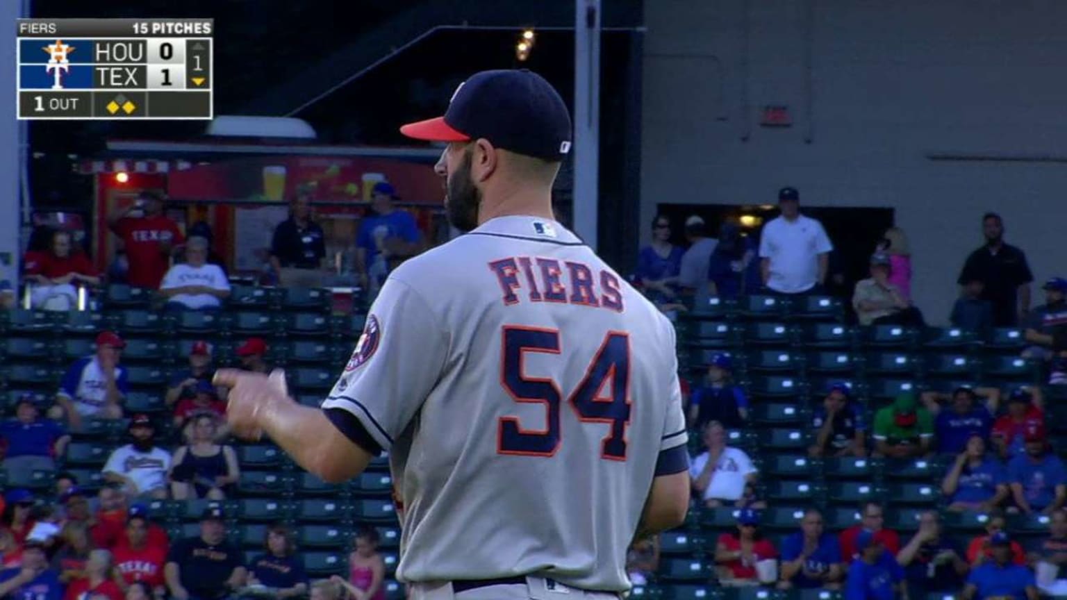 Fiers strikes out Beltre