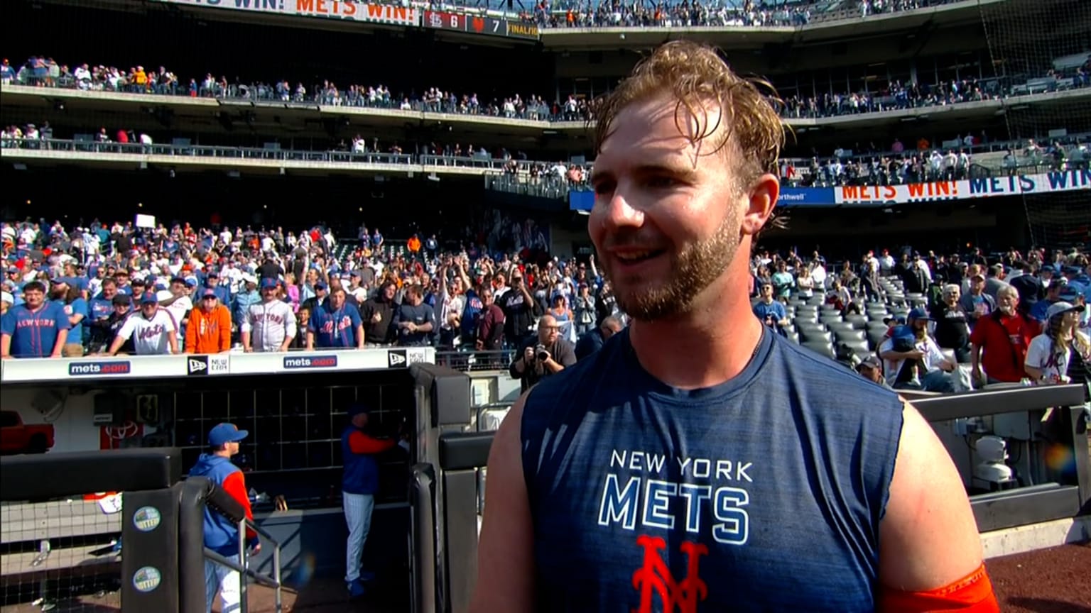 Pete Alonso during postgame interview: 'Let's f---ing go Mets' (Video)