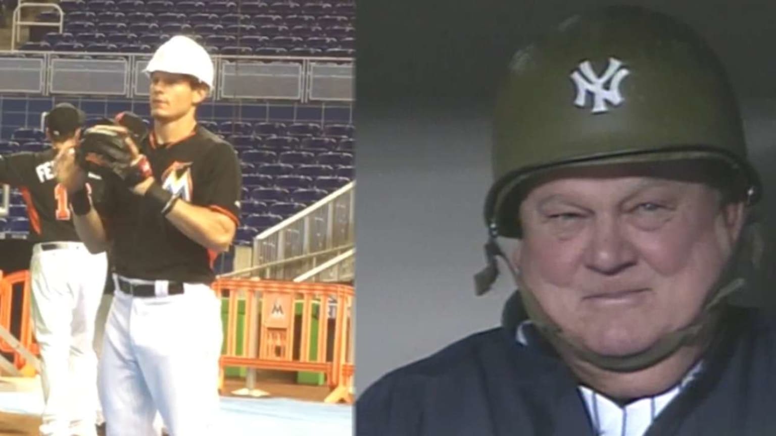 Baseball In Pics on X: Don Zimmer wearing a Yankees military helmet at the  1999 World Series parade  / X