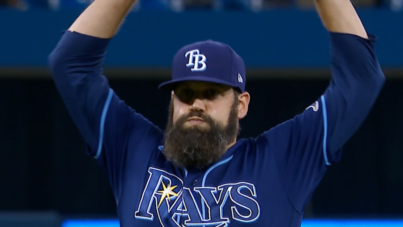 Tampa Bay Rays relief pitcher Andrew Kittredge during the sixth inning of a  baseball game against the Boston Red Sox Wednesday, June 23, 2021, in St.  Petersburg, Fla. (AP Photo/Chris O'Meara Stock