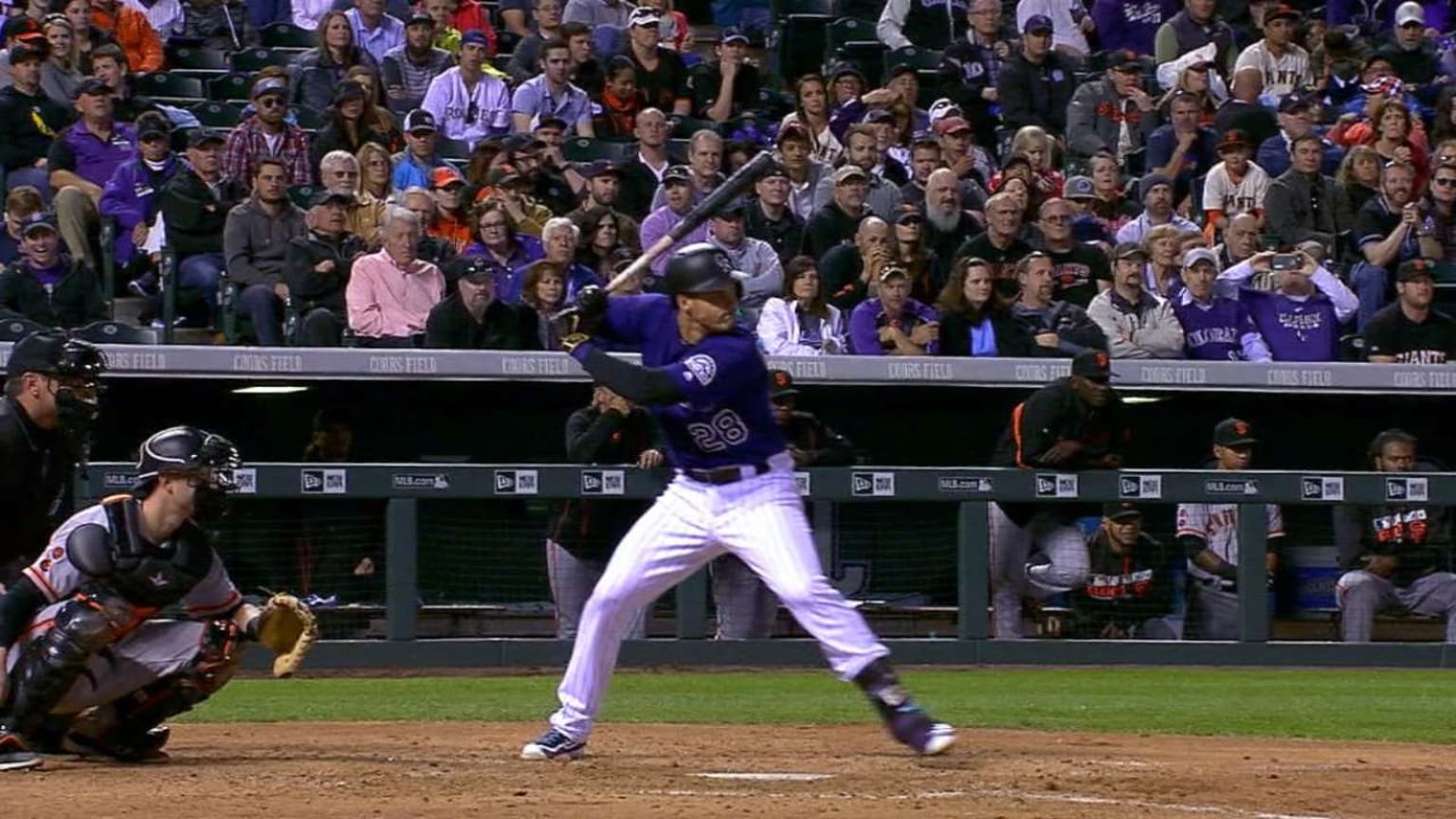 Nolan Arenado goes 4-for-5 with two home runs and seven RBIs in the Rockies...