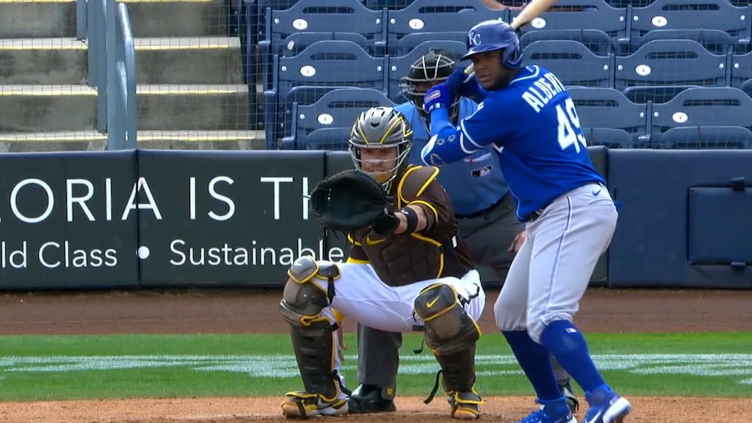 Hanser Alberto of the Los Angeles Dodgers at bat against the