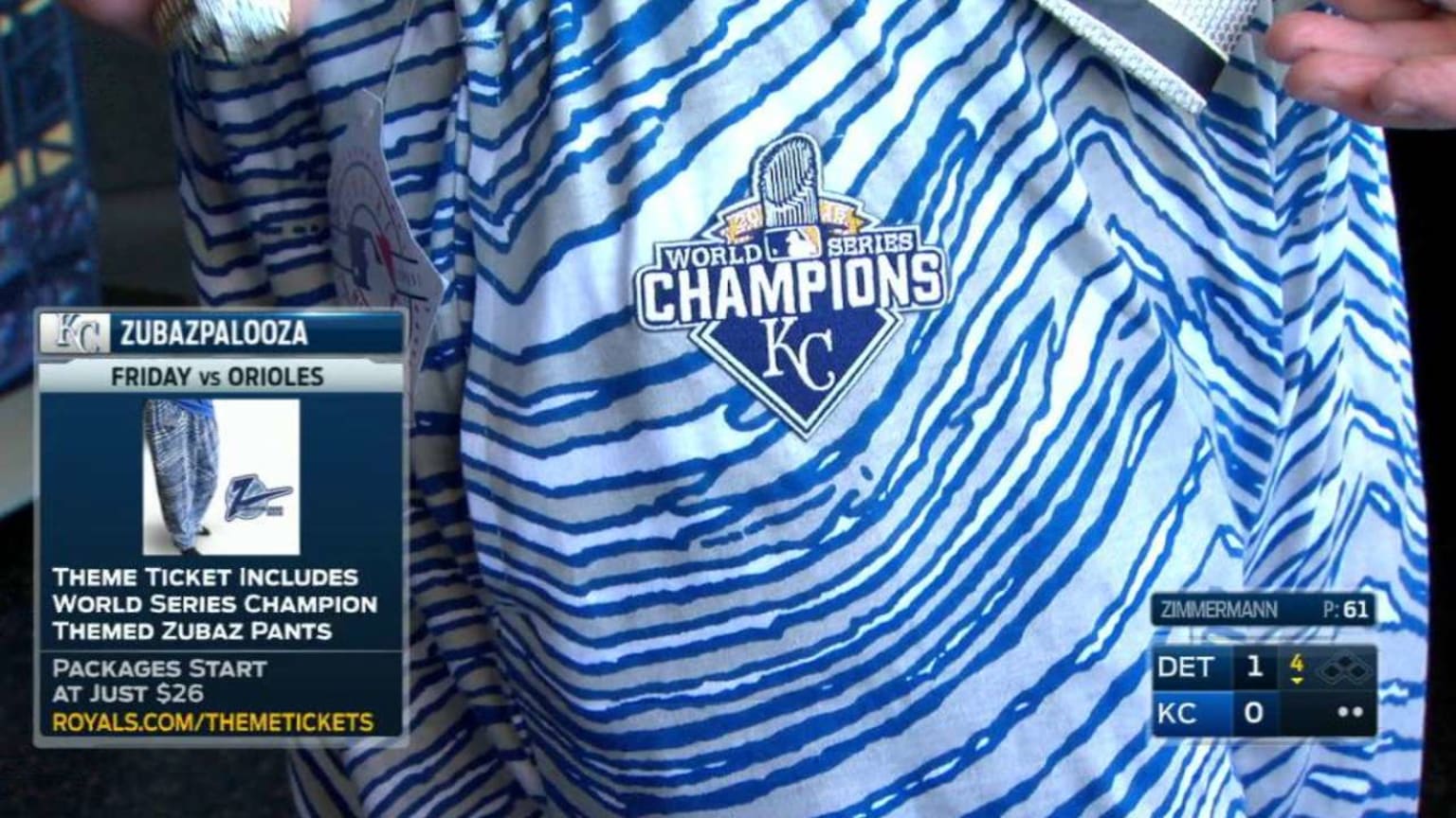 Hudler models Zubaz pants