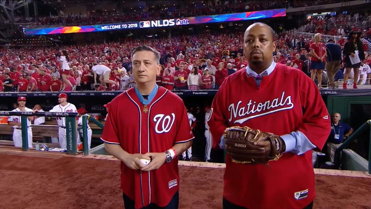 Veteran throws first pitch 10/06/2019 Houston Astros