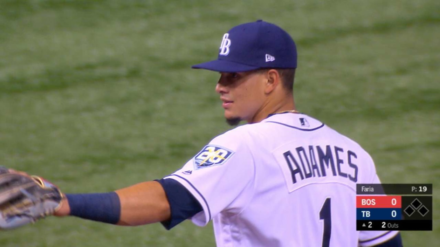 Willy Adames -- Tampa Bay Rays vs Boston Red Sox 05/22/2018 