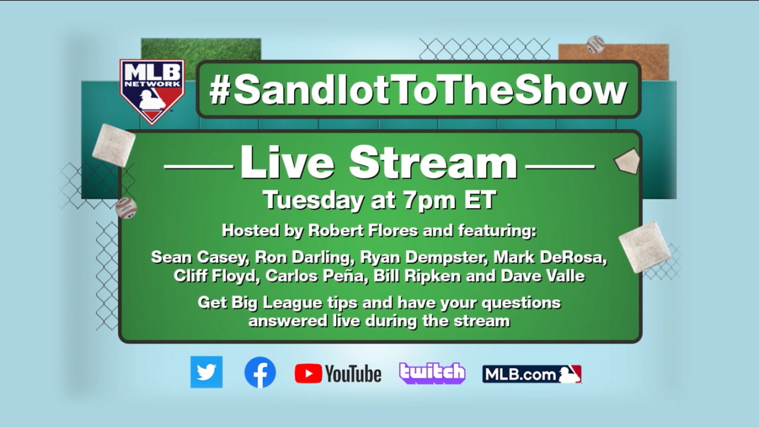 SandlotToTheShow live stream