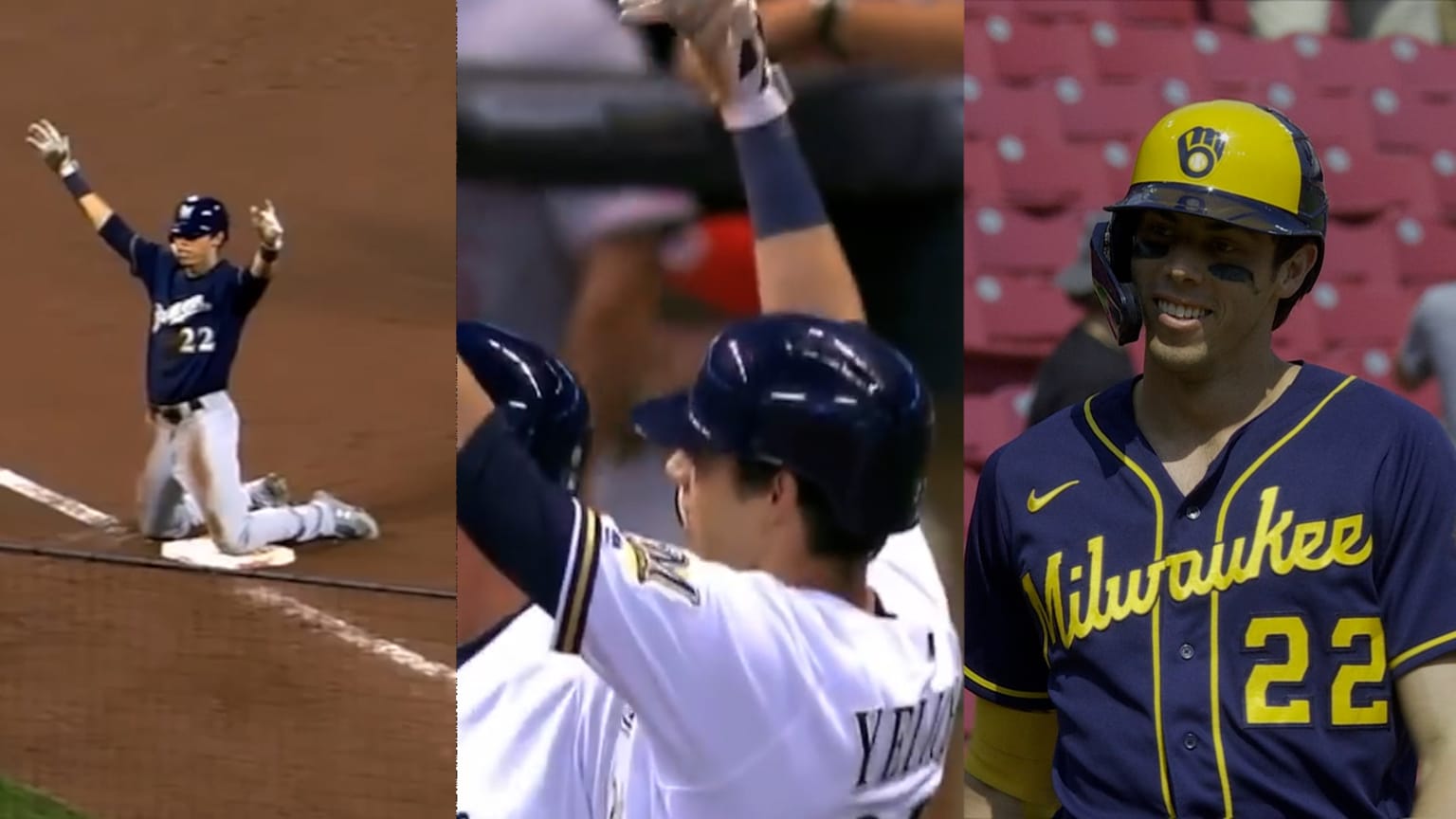 Christian Yelich's three cycles 05/11/2022 Milwaukee Brewers