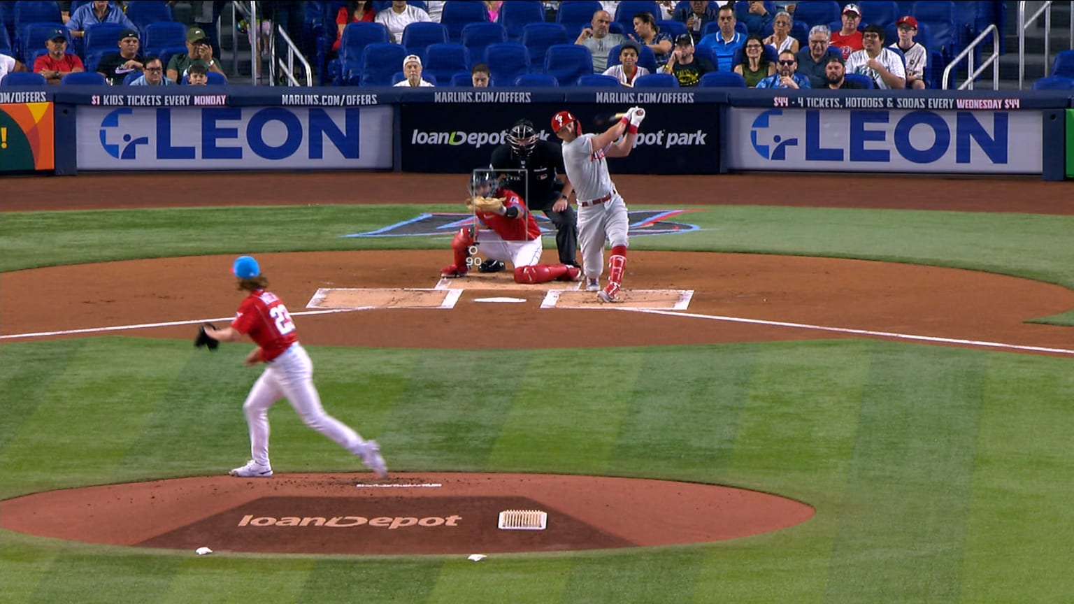 Max Meyer whiffs Rhys Hoskins in his MLB debut | 07/16/2022 | Miami Marlins