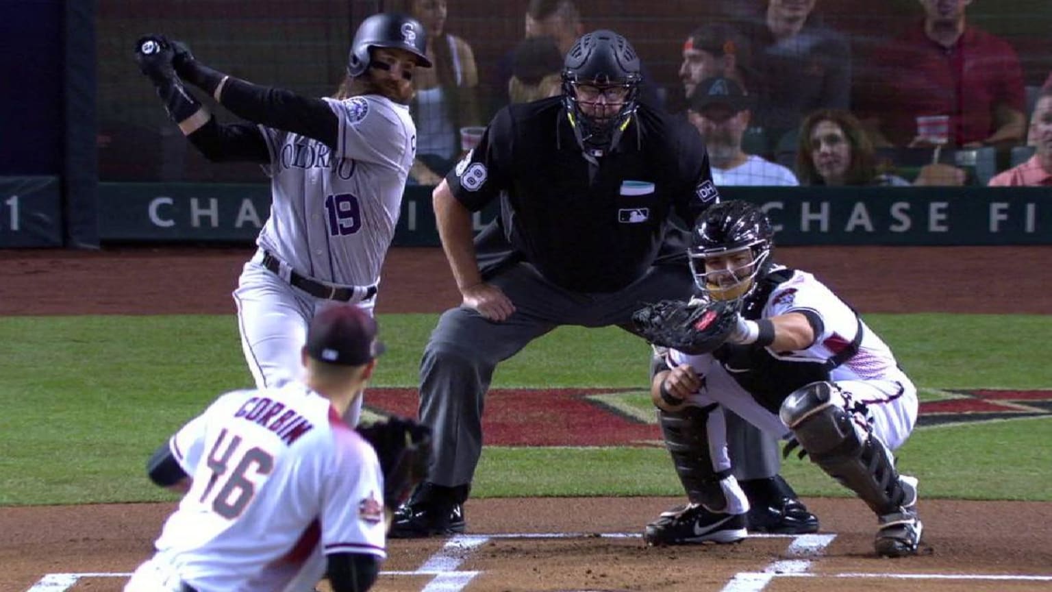 SEE IT: Rockies outfielder Charlie Blackmon nails insane backwards