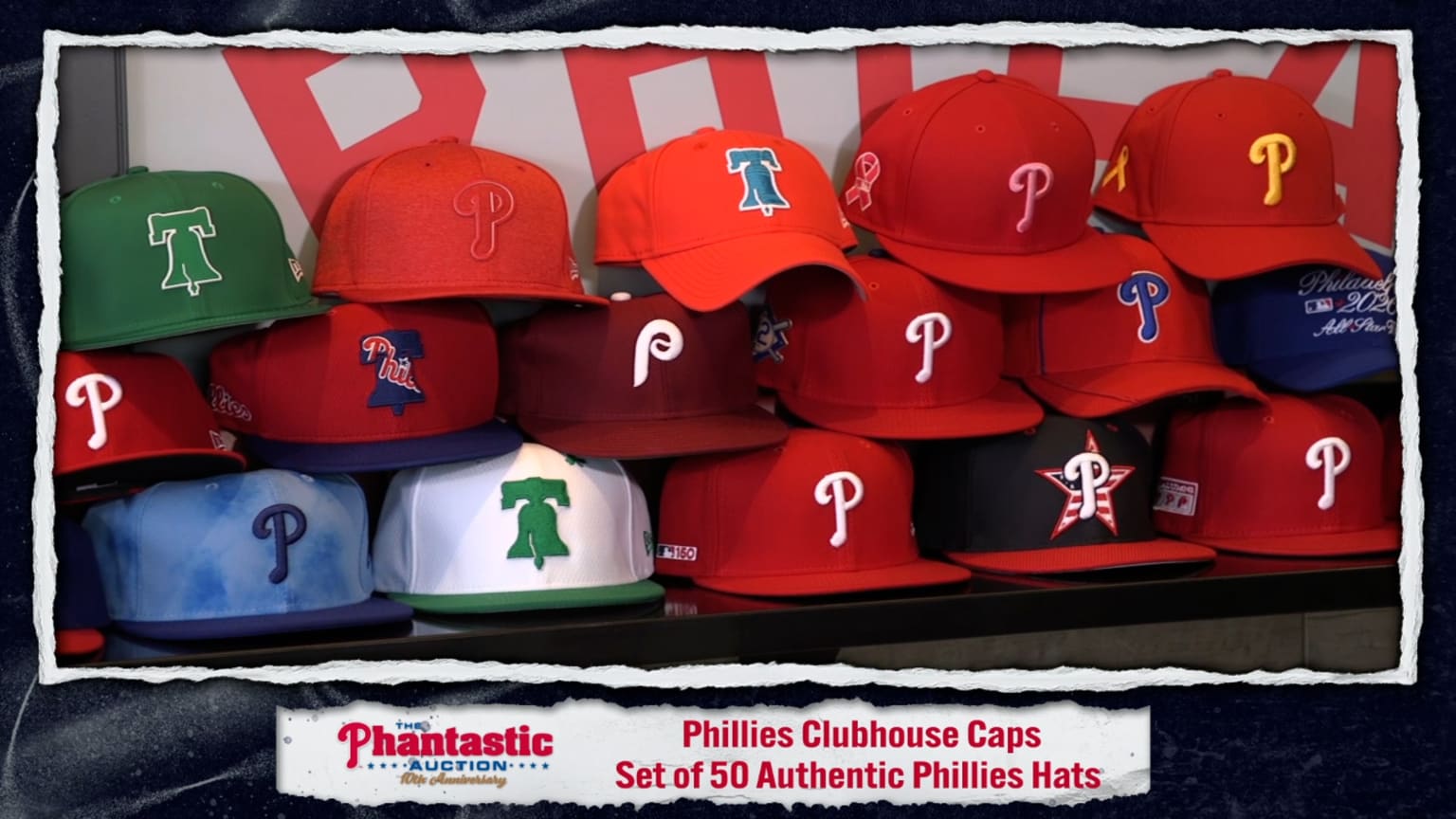 Phillies Clubhouse Caps- Set of 30 Authentic Phillies Hats