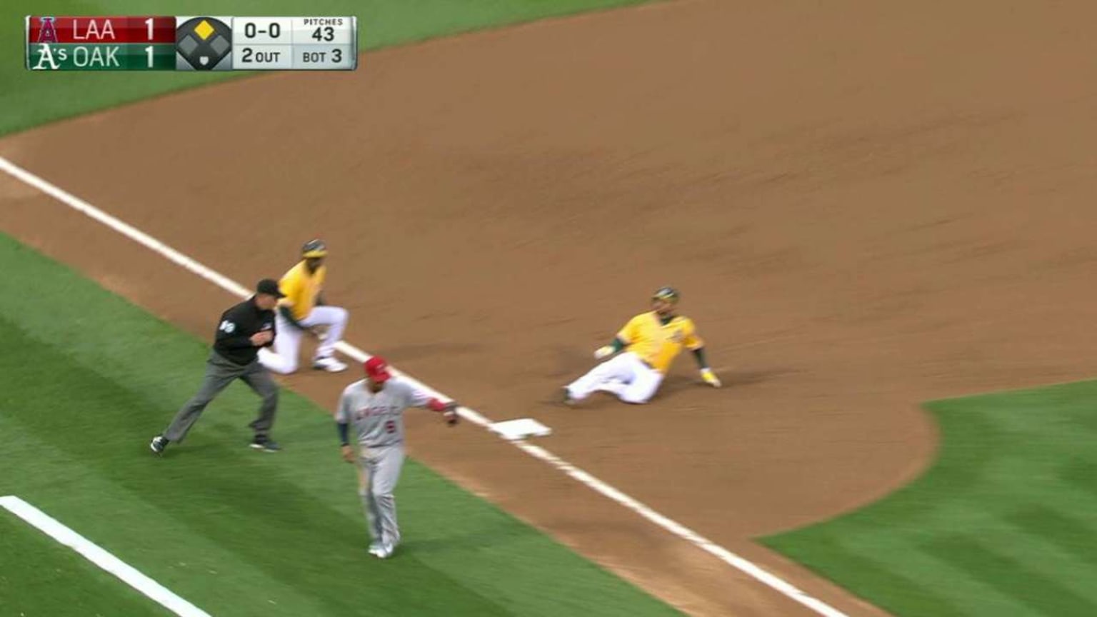 LAA@OAK: Triplete de Coco Crisp en la tercera entrada | 17/06/2016 | Los Rays de Tampa Bay