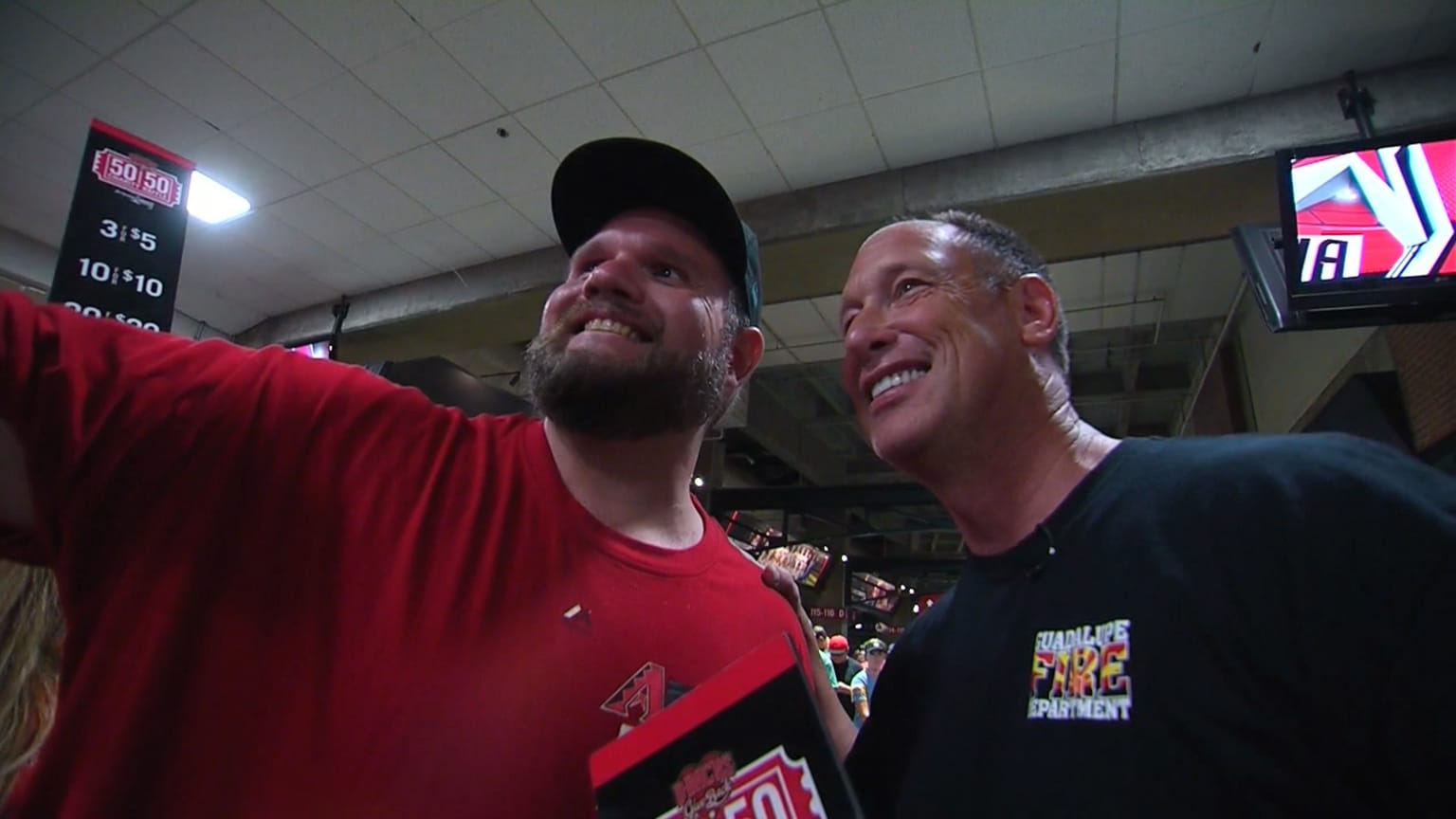 Gonzo helps with 50/50 raffle 08/17/2019 Arizona Diamondbacks