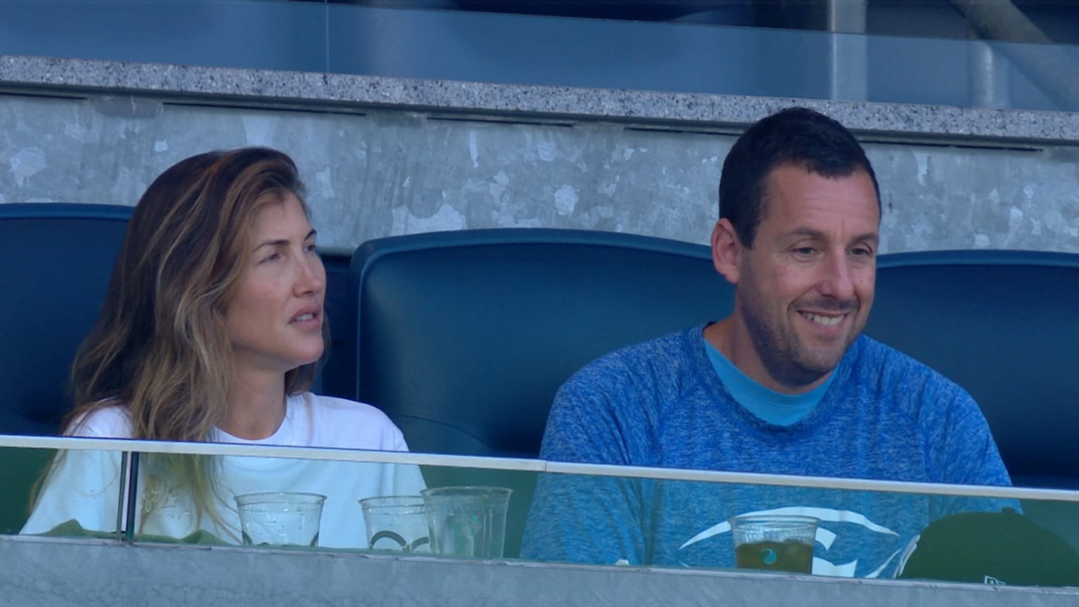 Sandler attends a Yankee game