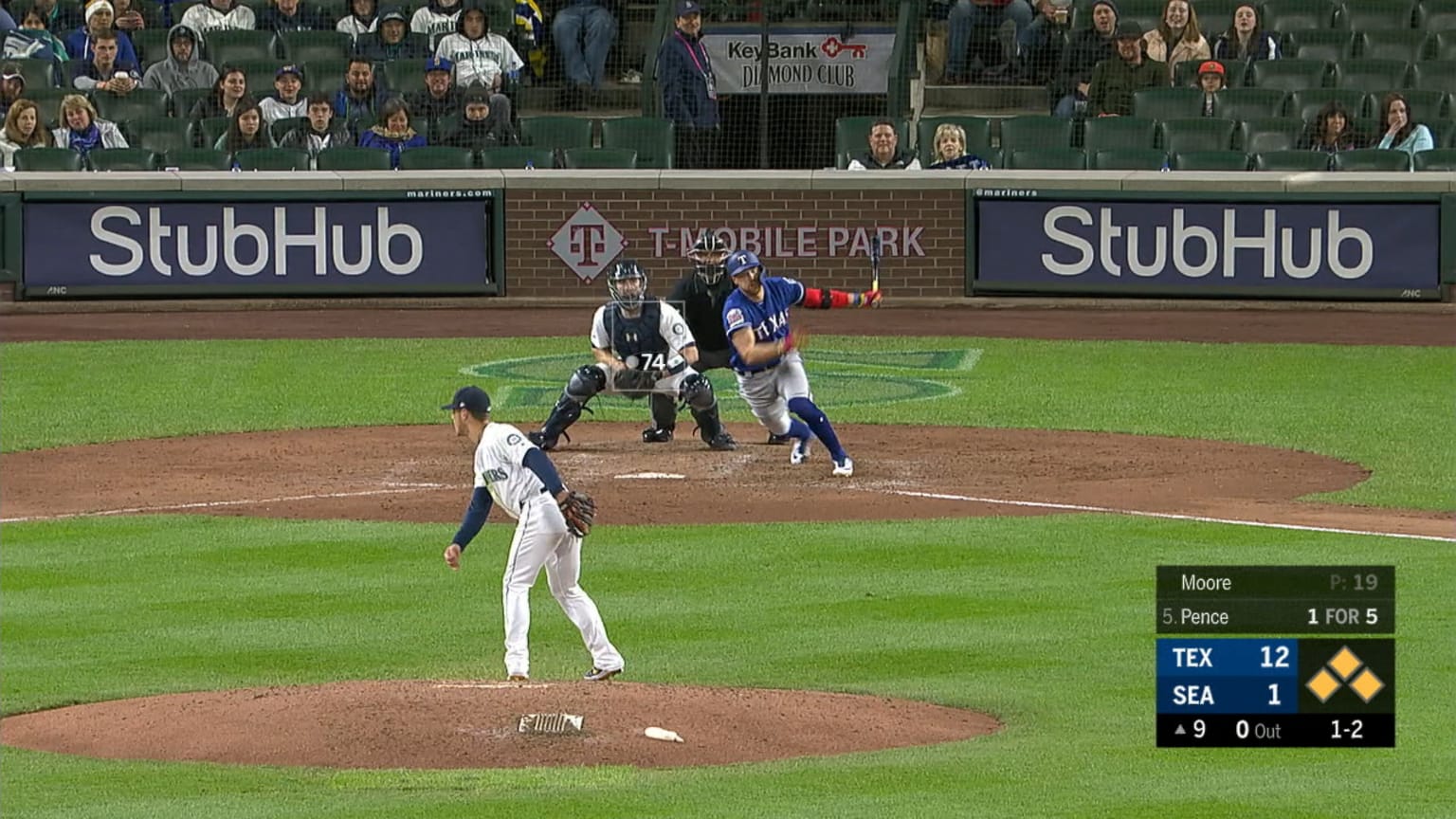 TEX@SEA: Pence brings home a pair with single in 9th | 04/27/2019 ...