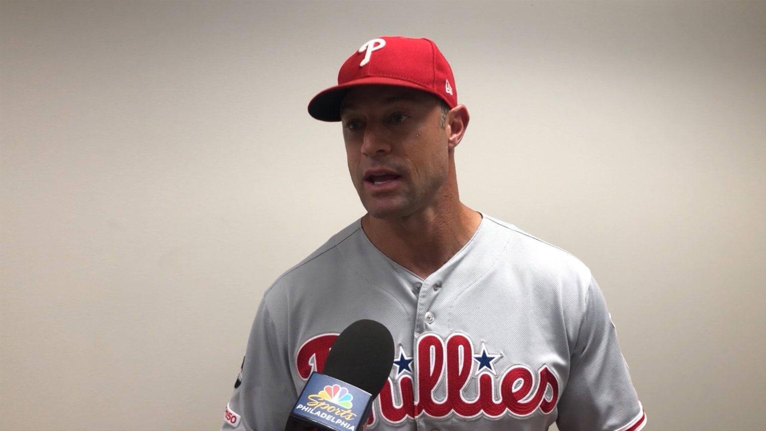 Phillies manager Gabe Kapler talks about Rhys Hoskins' two home runs, ...