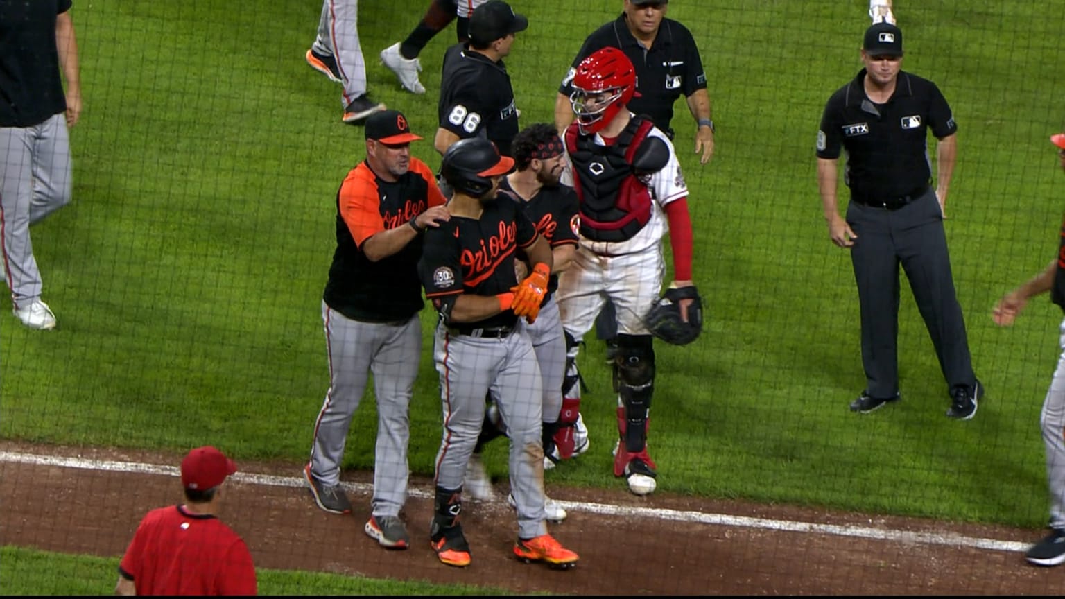 Santander HBP, benches clear 07/29/2022 Baltimore Orioles