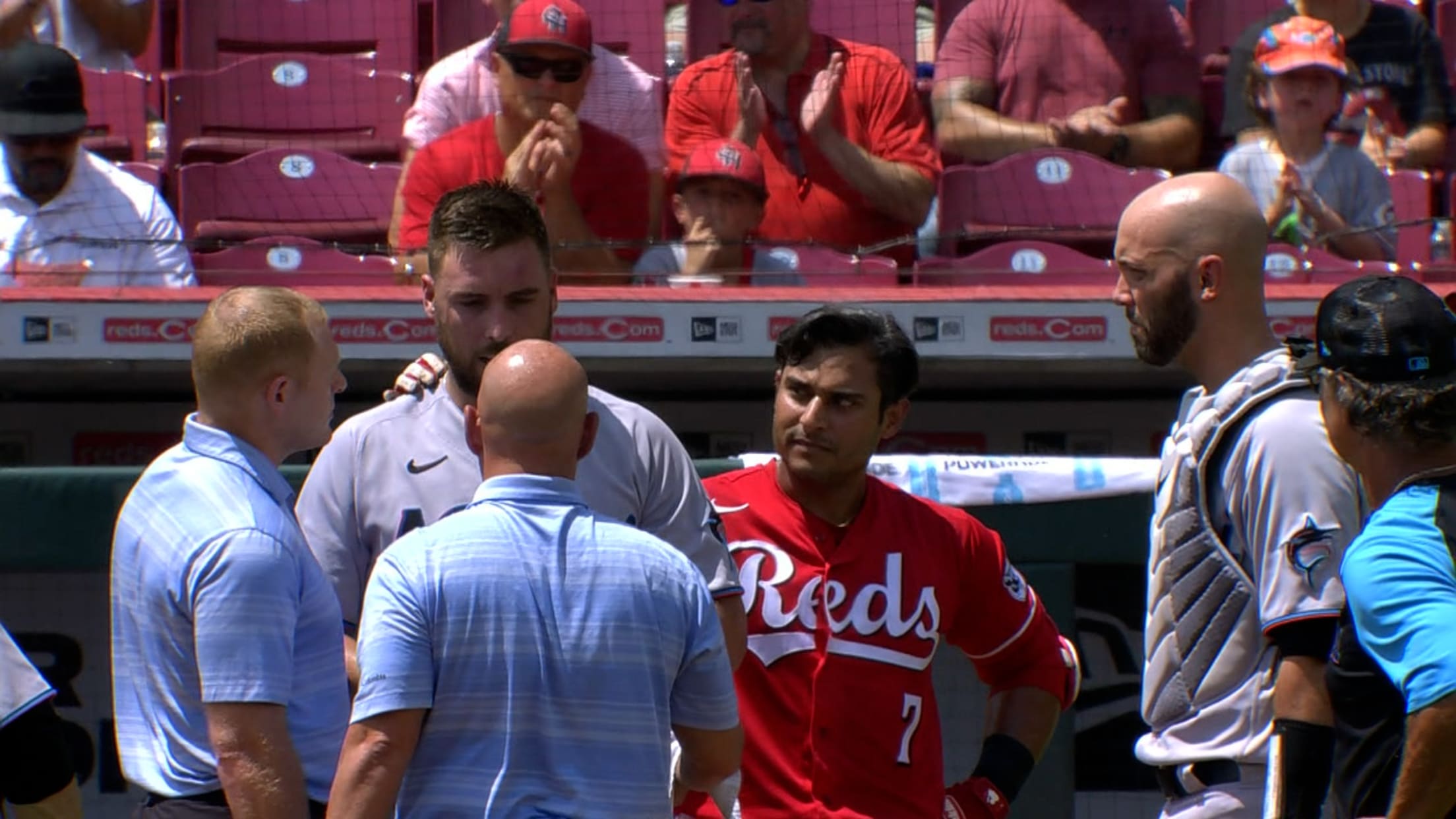 Watch: Marlins pitcher Castano hit in head by line drive off bat