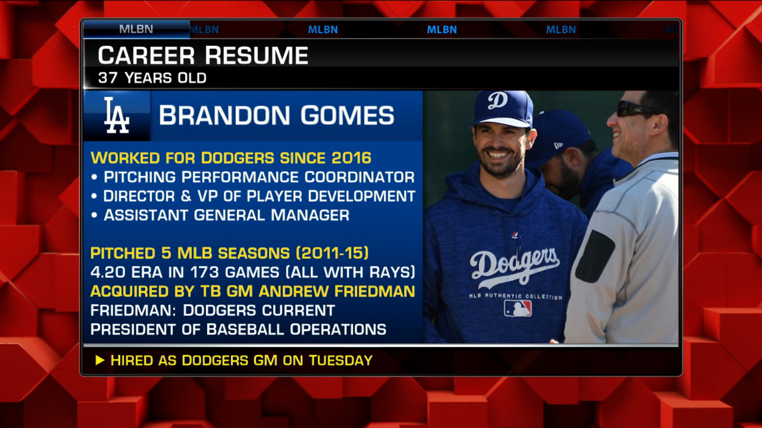 Los Angeles Dodgers promote Brandon Gomes to general manager - ESPN