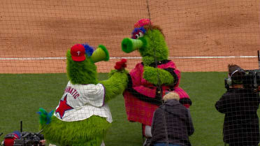 Phanatic gives flowers to his mom