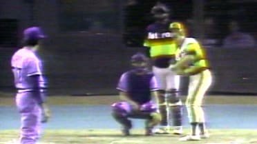 Joe West wears Astros jersey, 04/16/1982