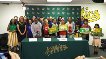 The A's host Girls Inc.