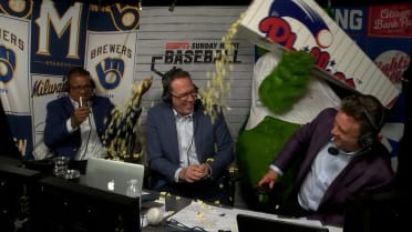 Phillie Phanatic in ESPN booth