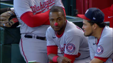 Victor Robles clowning around