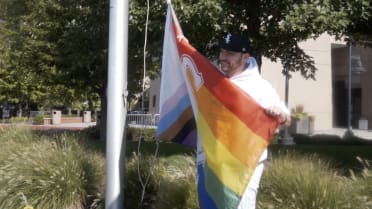 Liam Hendriks raises pride flag