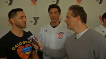 Yelich, Braun on softball game