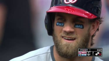 Harper Honors Dad With Eye Black 06 17 2017 Oakland Athletics
