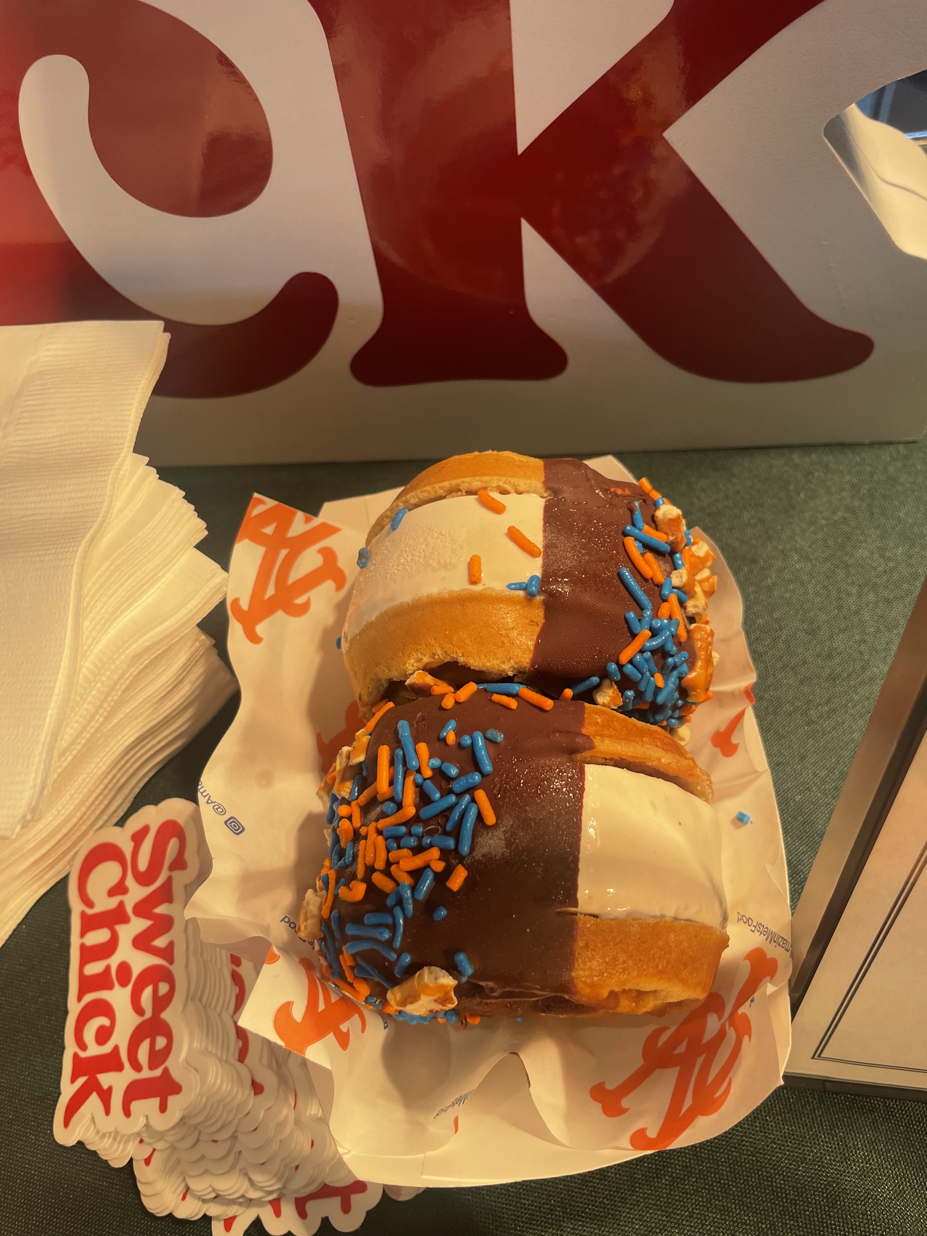 The waffle ice cream sandwich from Sweet Chick