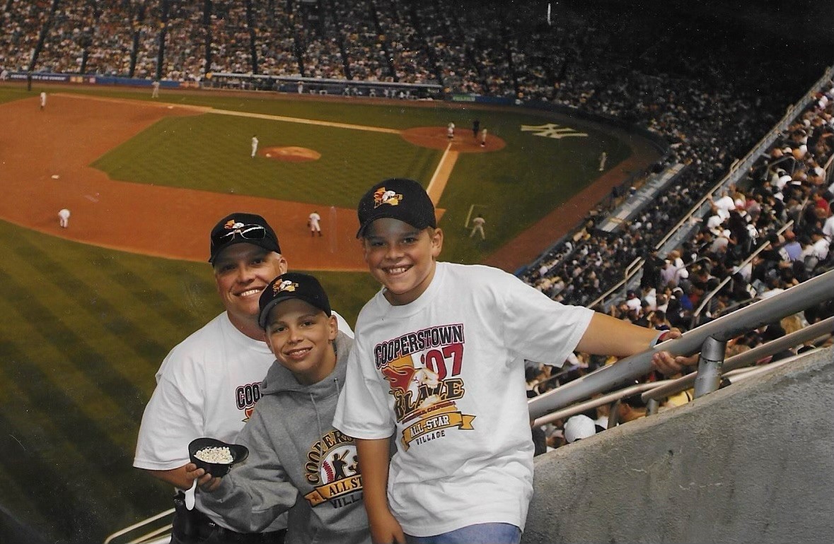 (Rick Burnes: “Age 12 and 10, Yankee Stadium.")