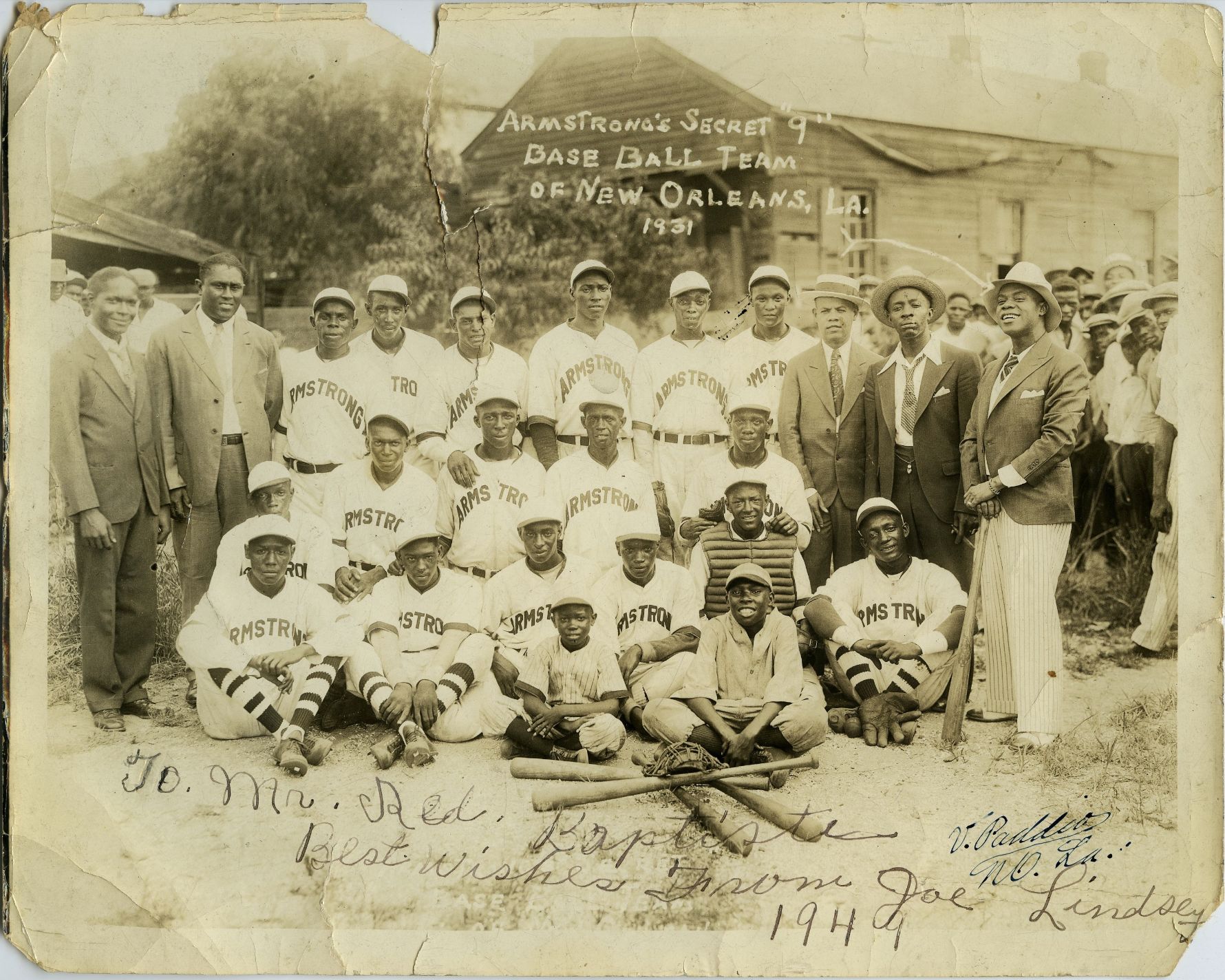 "Kid" Brown in the back row, third from the left. (Courtesy of the Louis Armstrong House Museum)