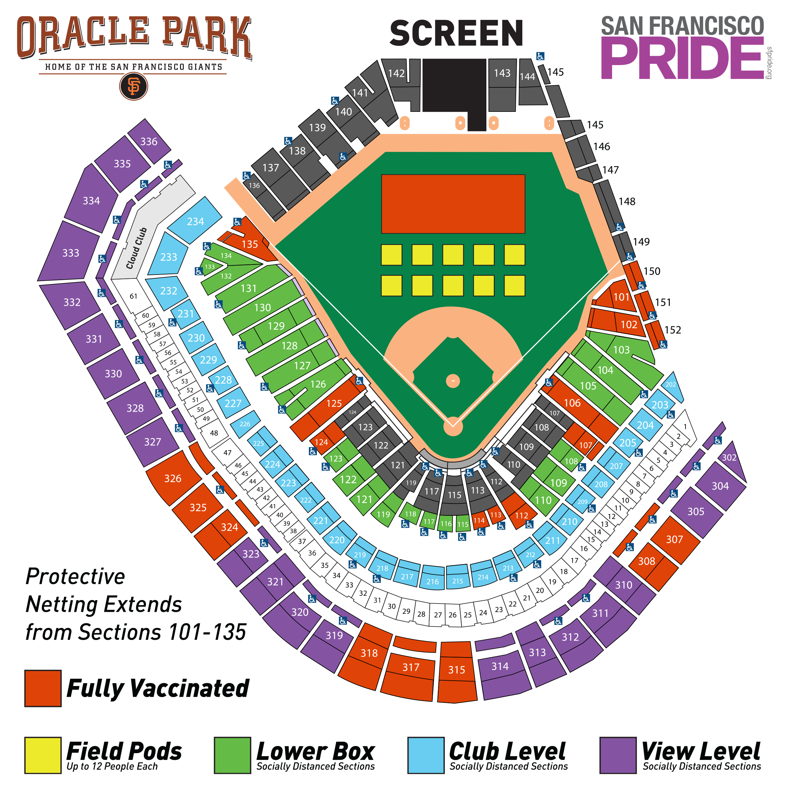 Seat Map, Oracle Park