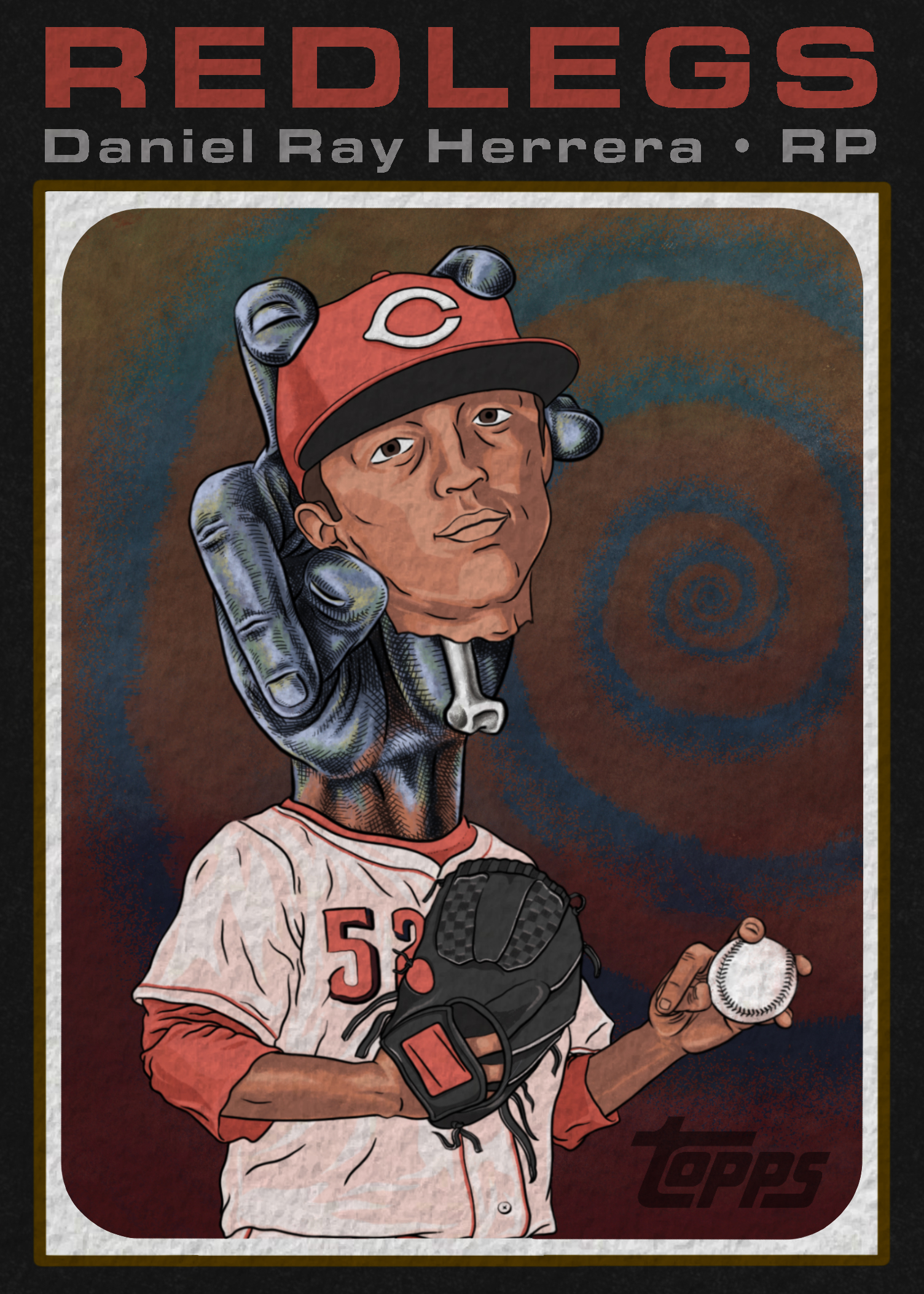 Daniel Ray Herrera's self portrait as a baseball card. Image courtesy Daniel Herrera.