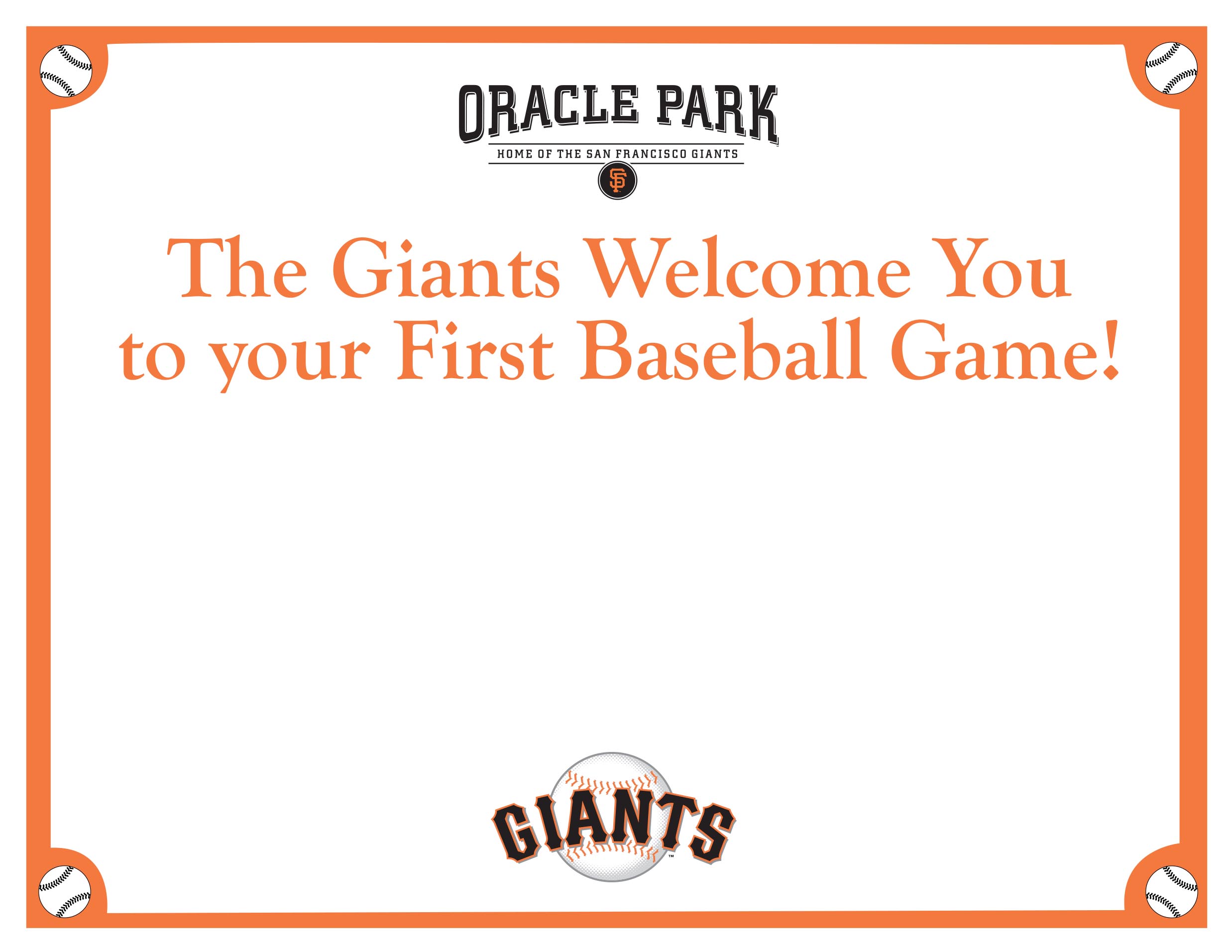 San Francisco Giants Game Ticket Gift Voucher