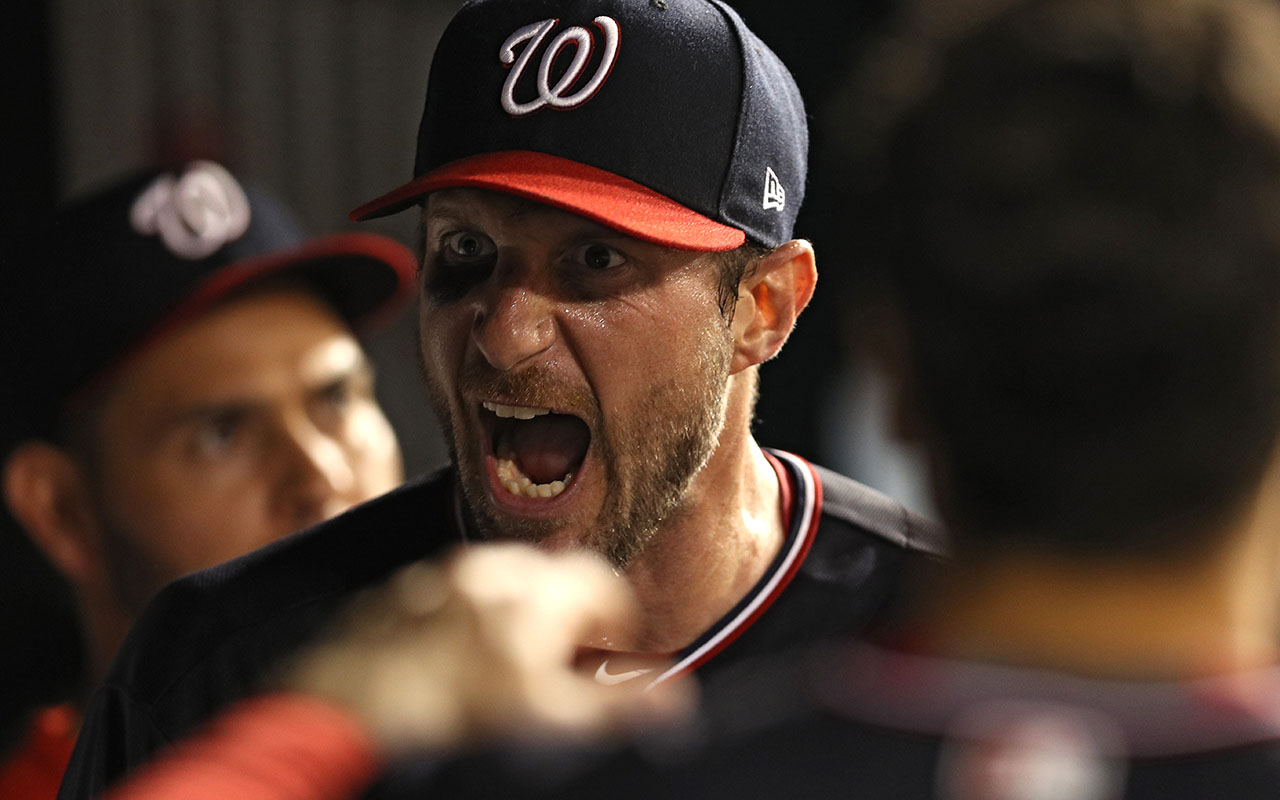 Max Scherzer's line: 1 broken nose, 1 black eye, 7 shutout innings 