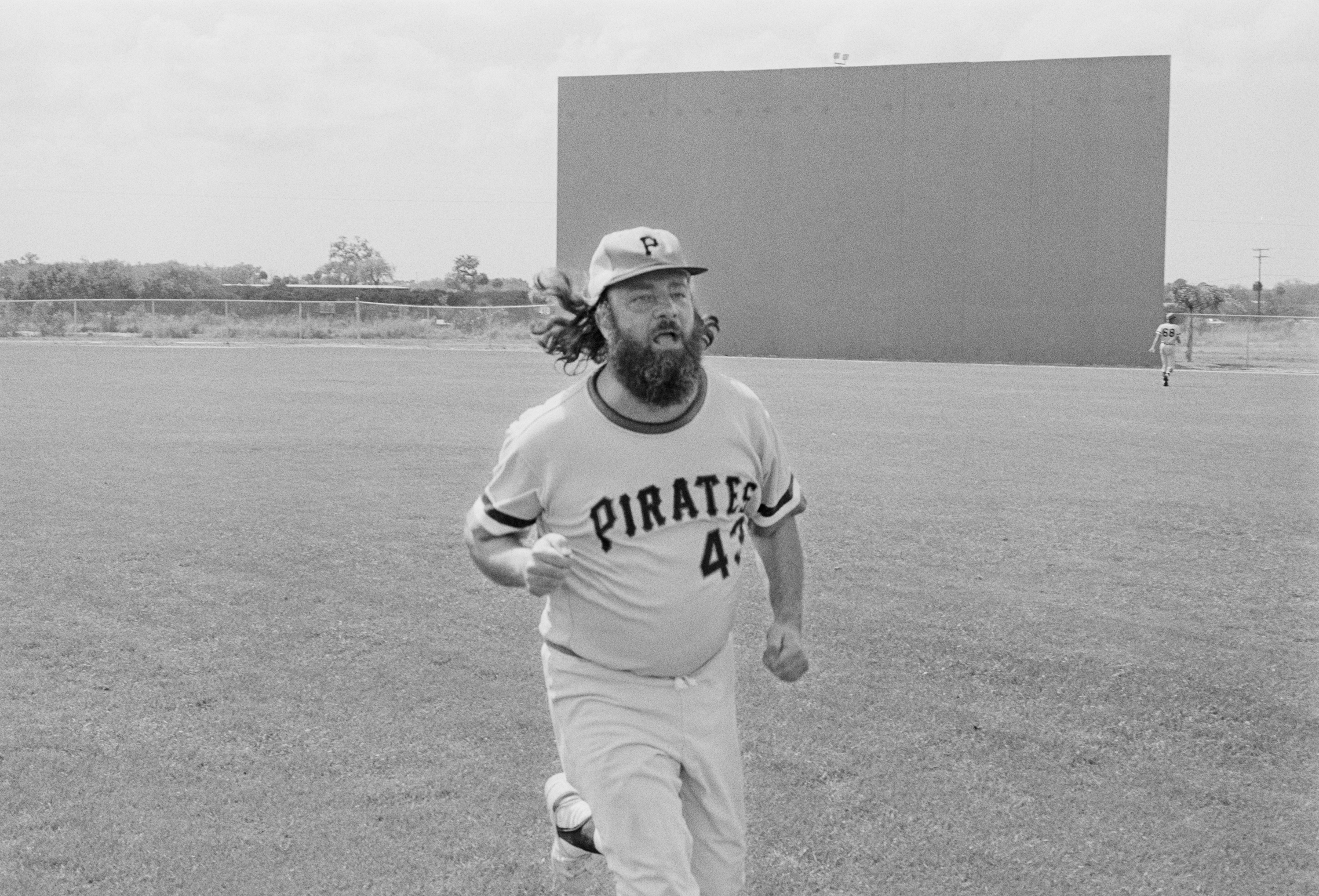 Donald Hall running laps. (Photo ©Bob Adelman)