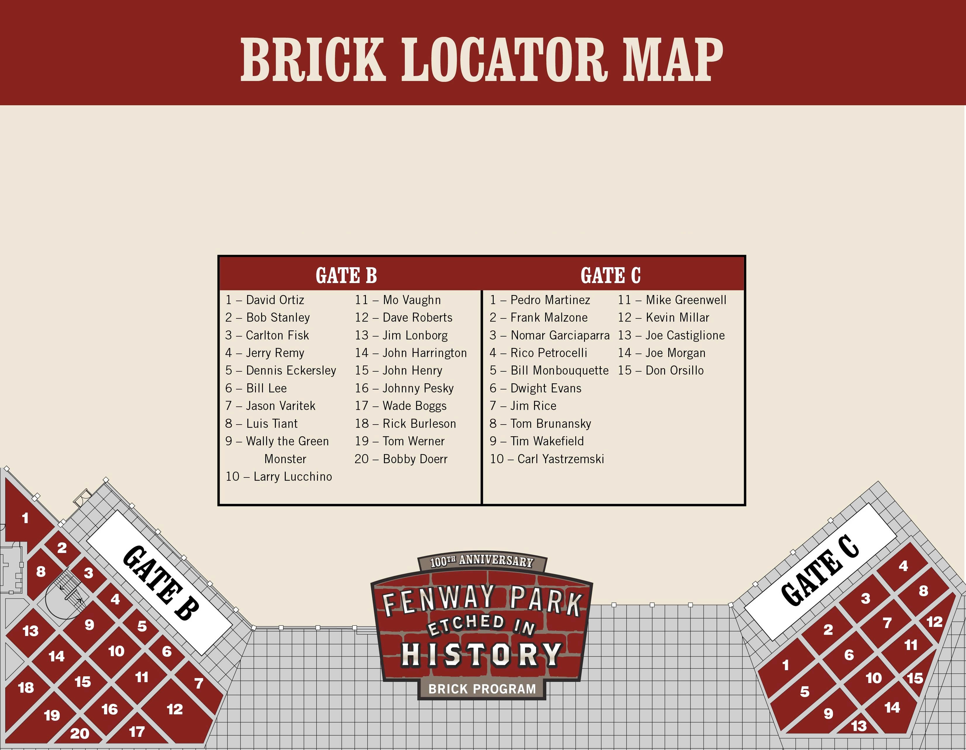 Fenway Park Brick Locator