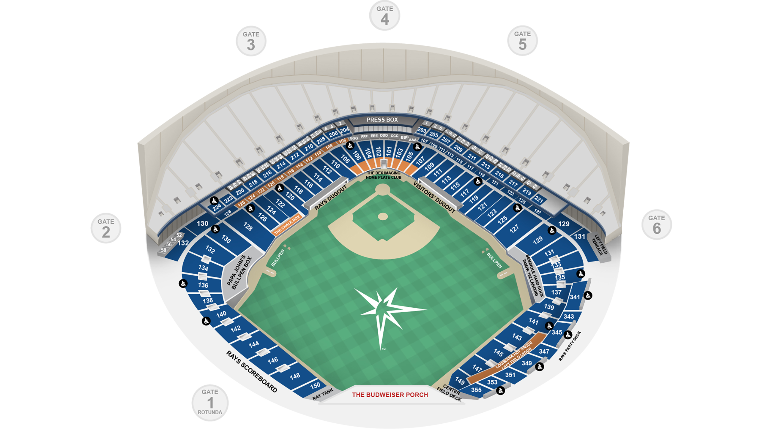 Tropicana Field Seating Chart Section 129 Two Birds Home