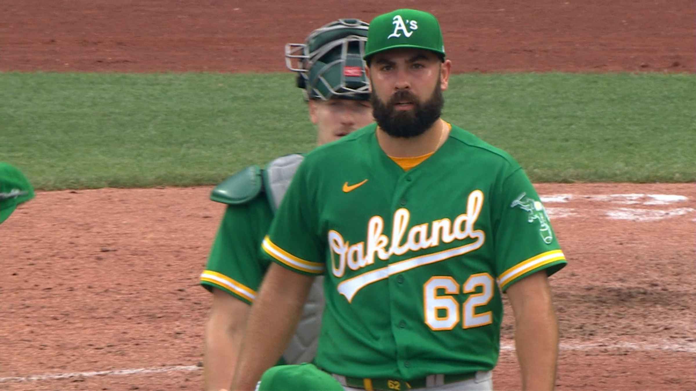 Lou Trivino had priceless reaction after A's lose on misplayed ball