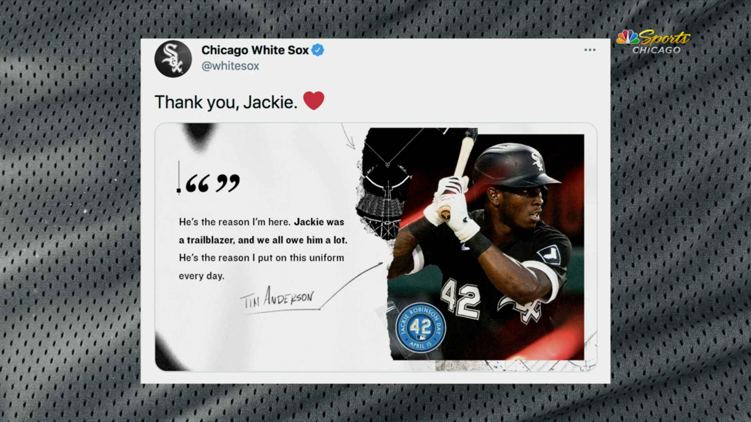 Tim Anderson on Jackie Robinson, 04/15/2021