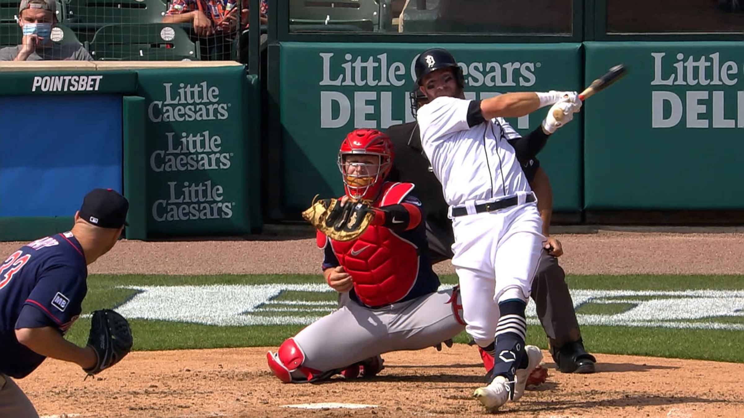 Sano smashes an RBI double off the catwalk 