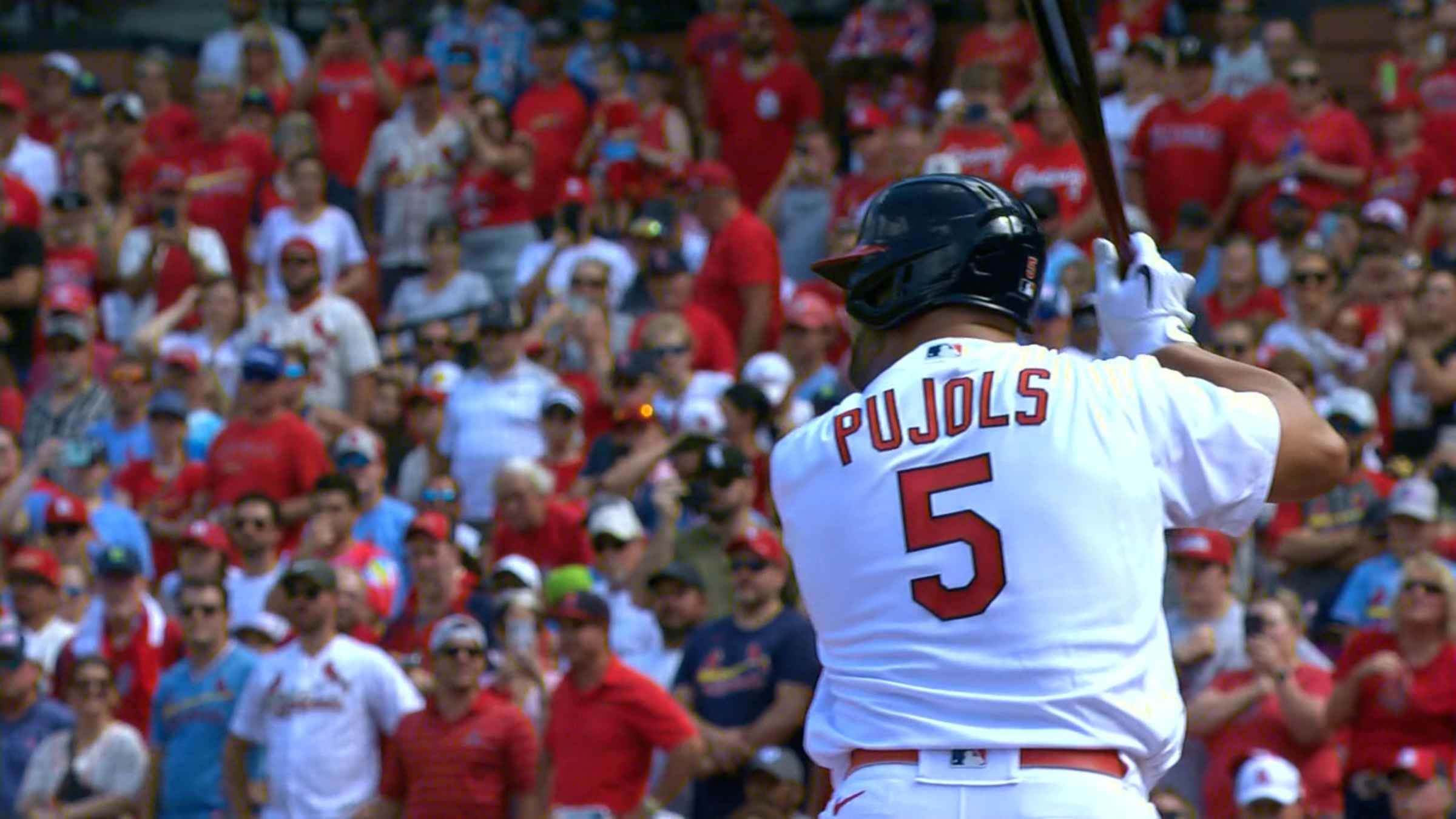 Albert Pujols' three-run homer, 04/02/2021