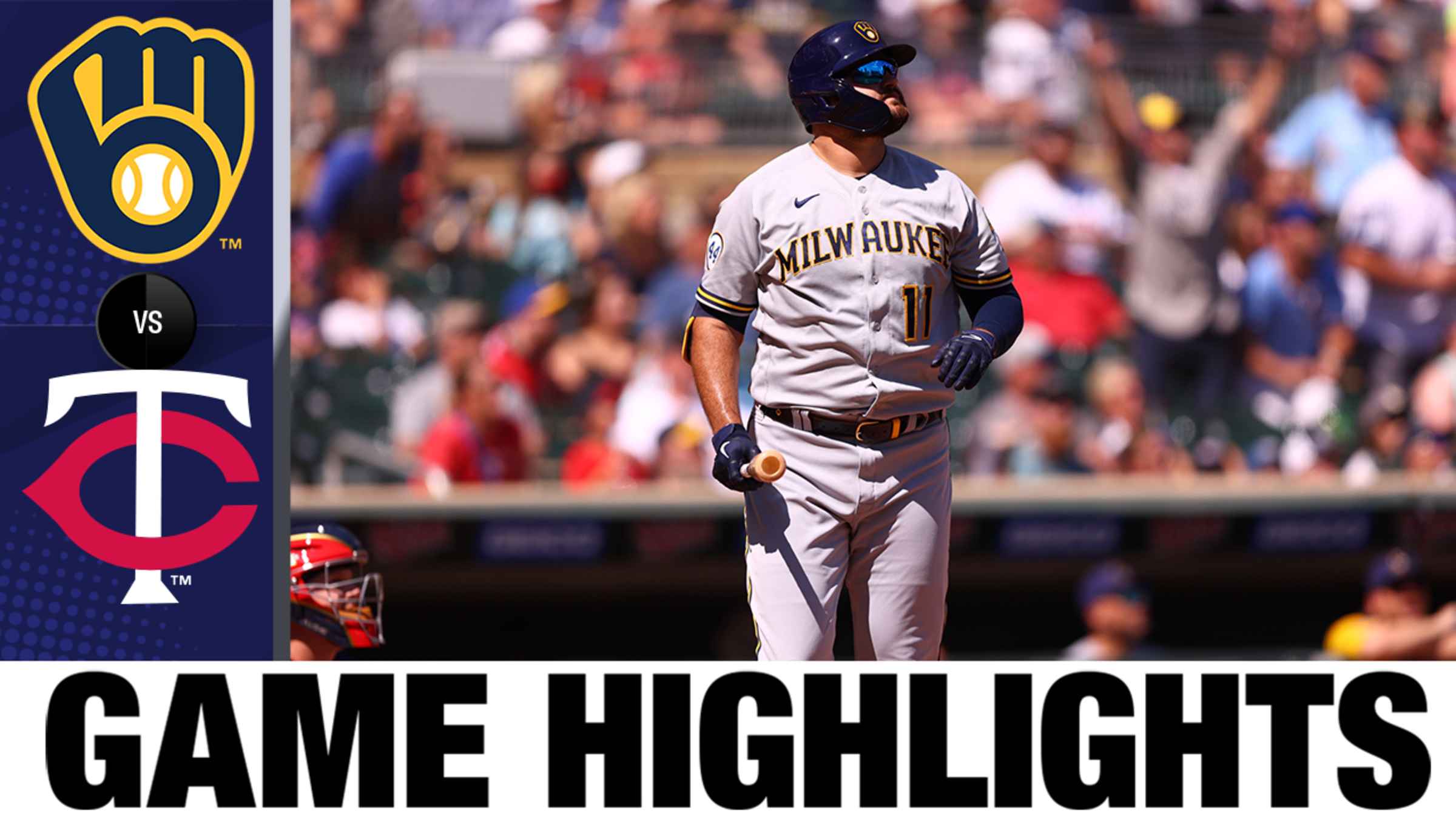 Images from the Brewers' 8-2 loss to the Twins on Sunday