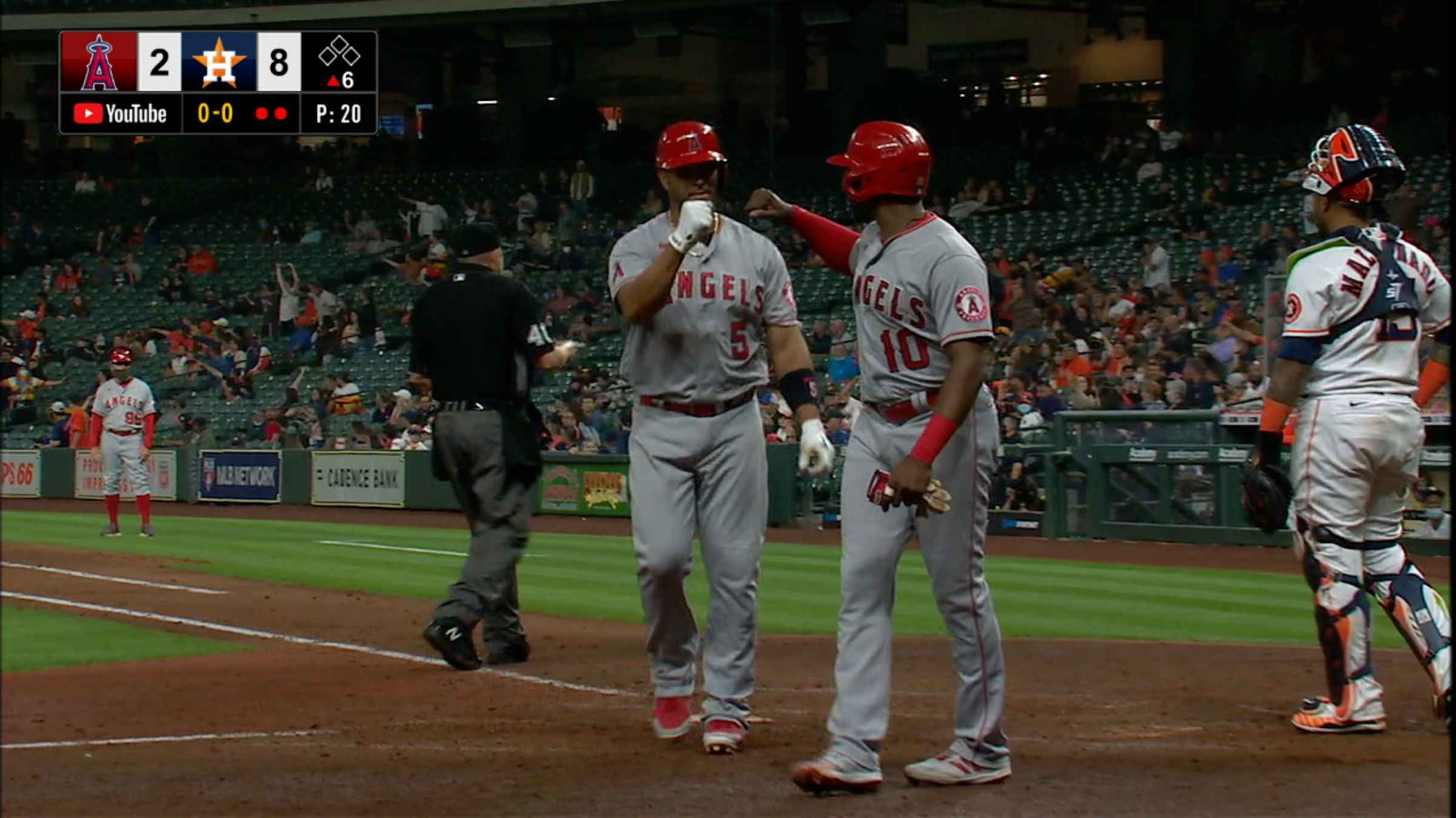 Albert Pujols' three-run homer, 04/02/2021