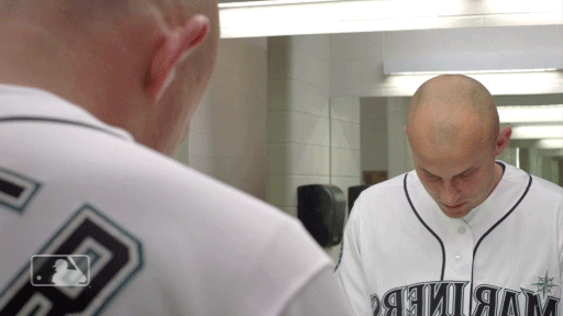 Watch Kyle Seager try (and fail) at a hair flip in the latest